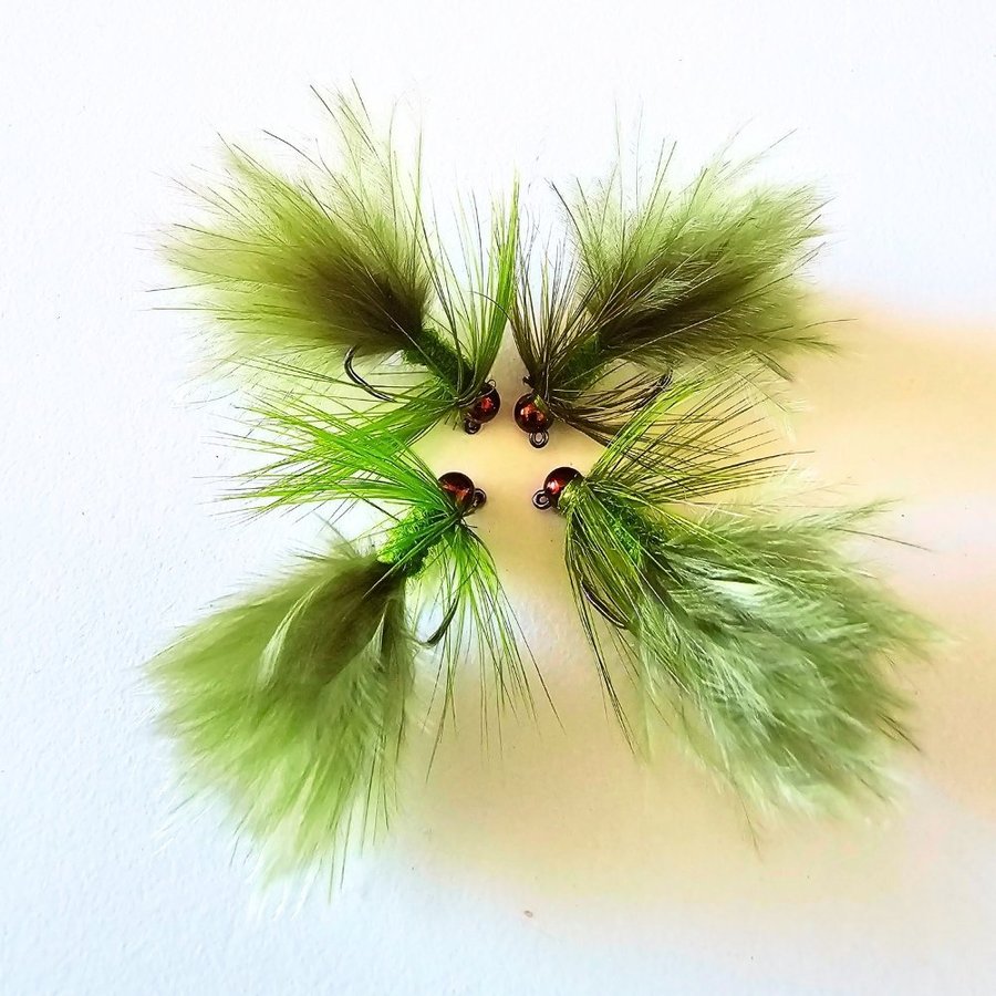 OLIVE BUGGER TUNGSTEN JIG #12 - 4 st