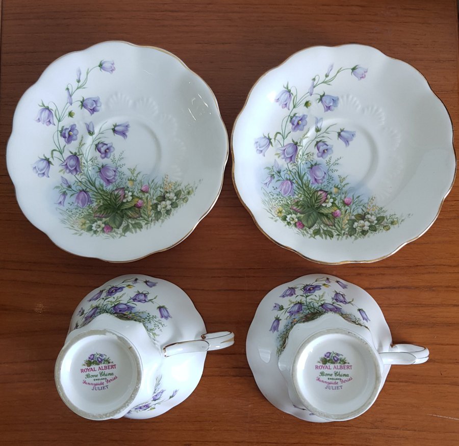 Royal Albert Sunnyside Series "JULIET" - 2 Tekoppar / Kaffekoppar med fat