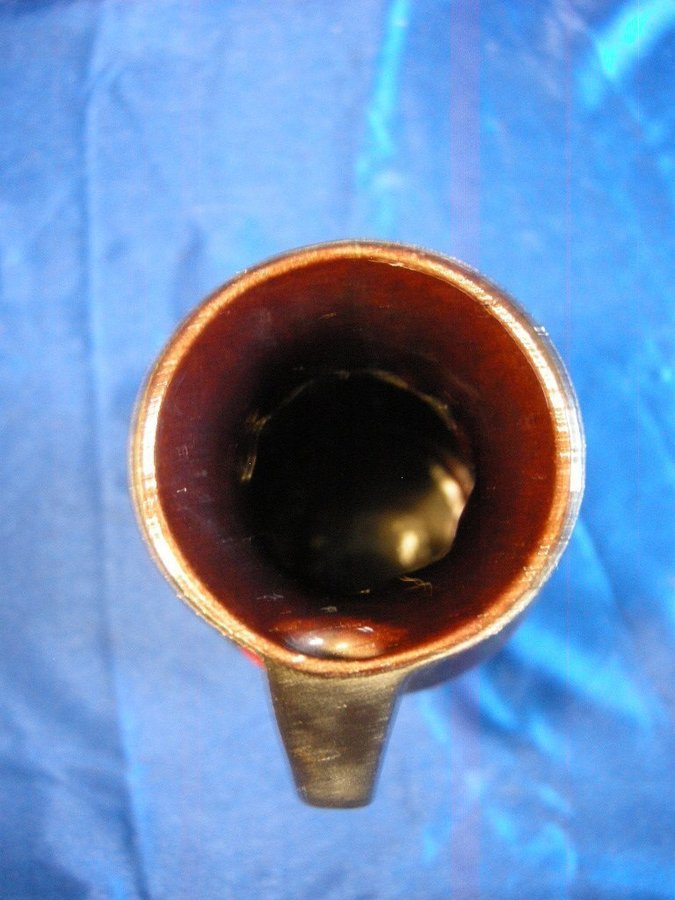 Fin röd-orange kanna/ urna/ vas i glaserad keramik från WGERMANY Tyskland