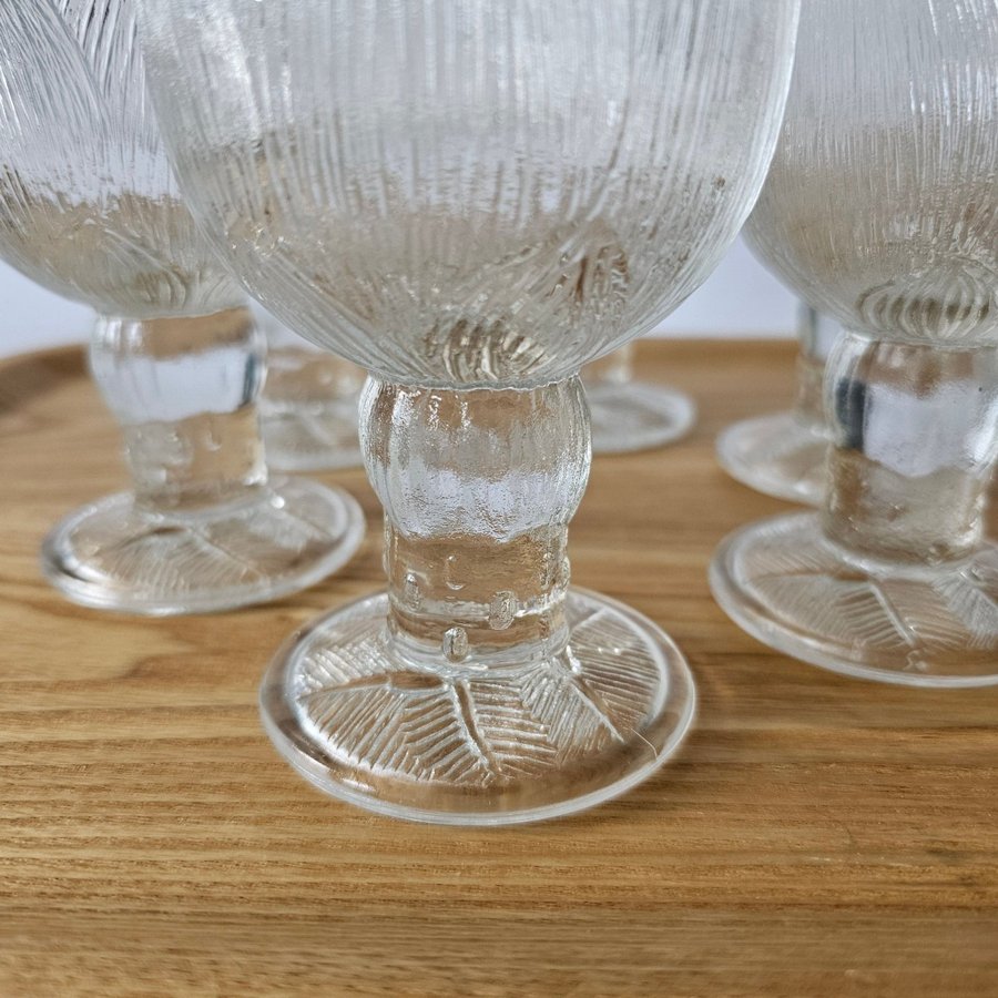 6 Vinglas/ölglas Pioni Arabia Finland Oiva Toikka Nuutajärvi vintage