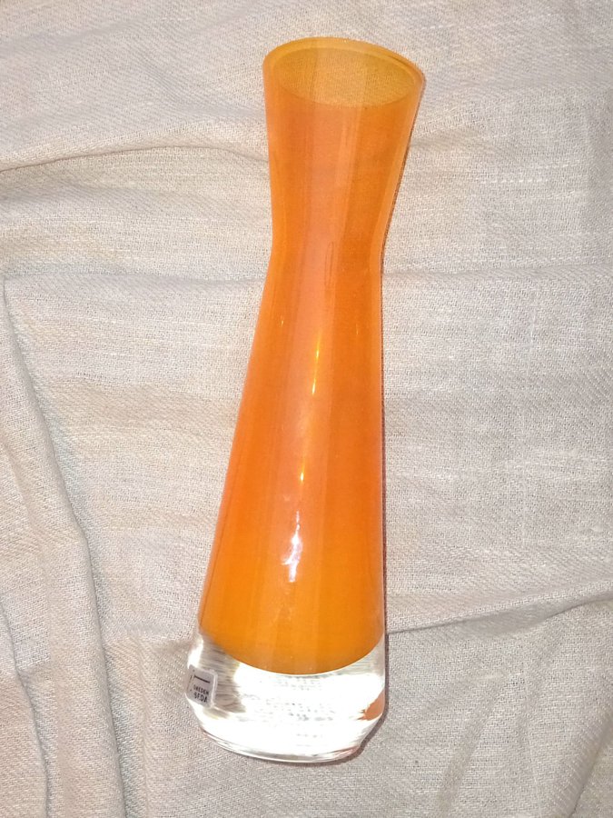 VAS ÅSEDA ORANGE BO BORGSTRÖM VAS GLAS ÅSEDA RETRO VINTAGE FINT SKICK!