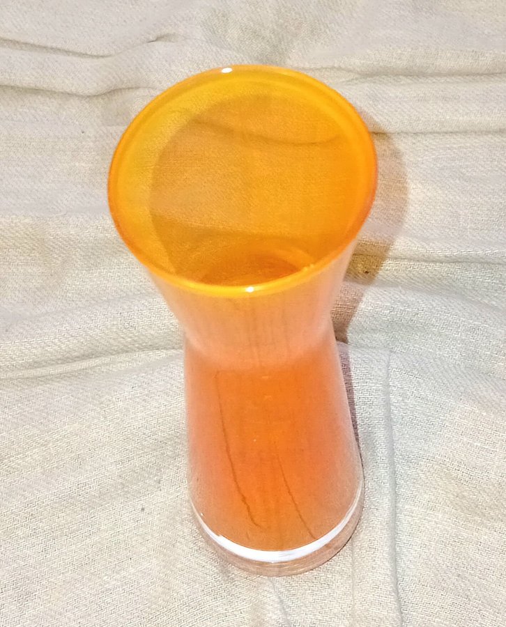 VAS ÅSEDA ORANGE BO BORGSTRÖM VAS GLAS ÅSEDA RETRO VINTAGE FINT SKICK!