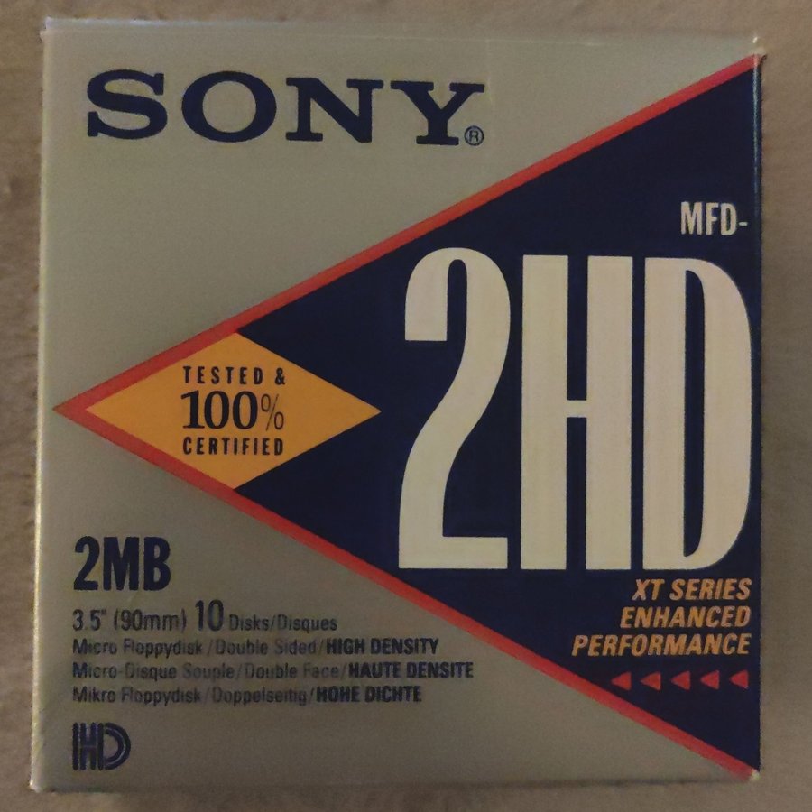 10 st Sony MFD-2HD 35'' disketter 2MB