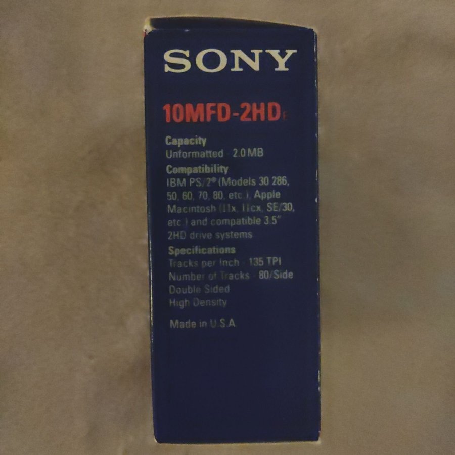 10 st Sony MFD-2HD 35'' disketter 2MB