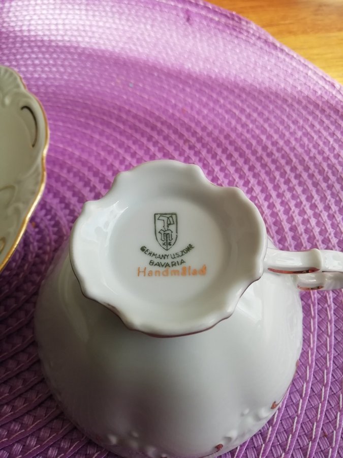 Vintage! Neurer Bavaria 6 Kaffekoppar fat och assietter