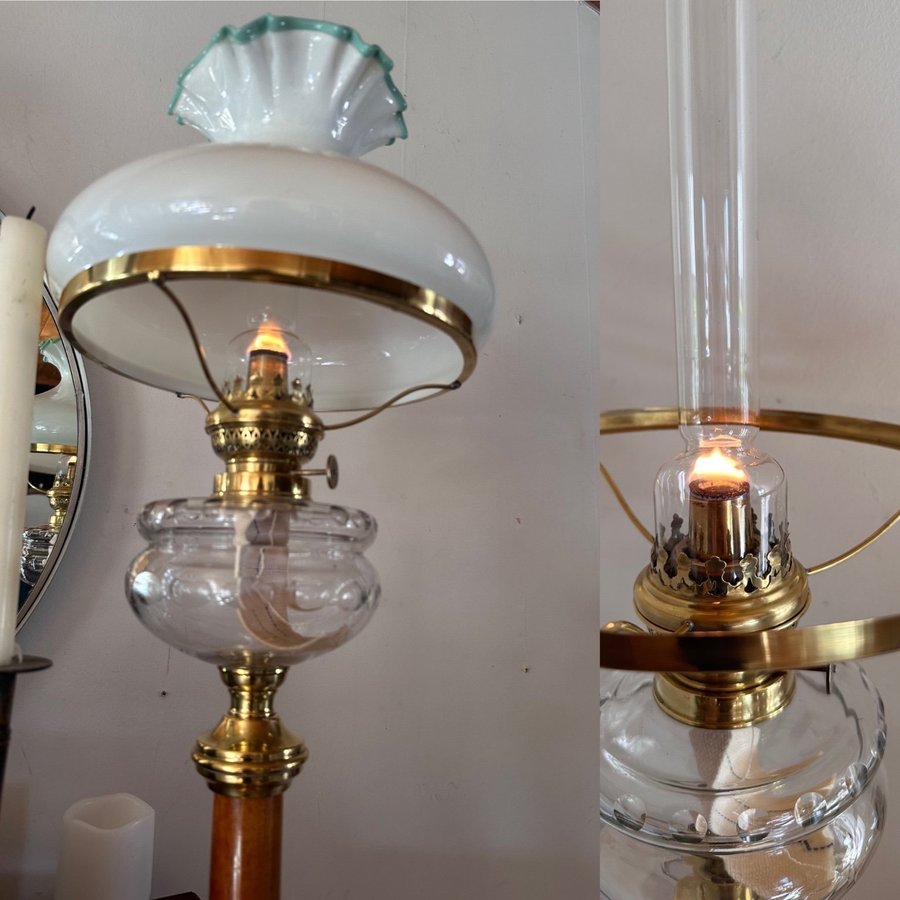 Fotogenlampa 19-1800-tal bordsfotogen / oljelampa/ bordslampa/