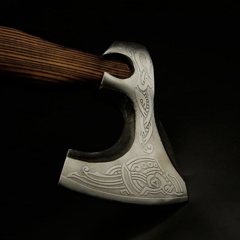 Custom Handmade Carbon Steel Axe | Personalized Gift for Groomsmen Wedding gift