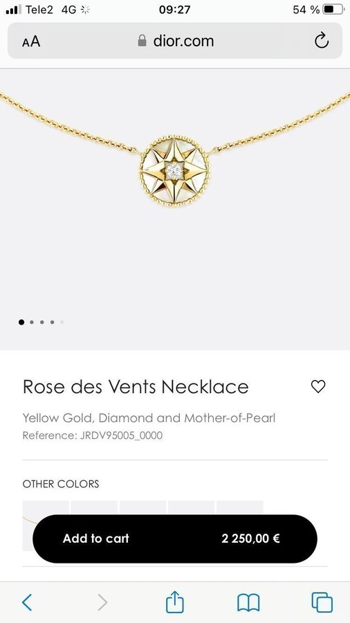 Äkta diamanthalsband i 18 karat från Dior! Rose des vents (26200kr)