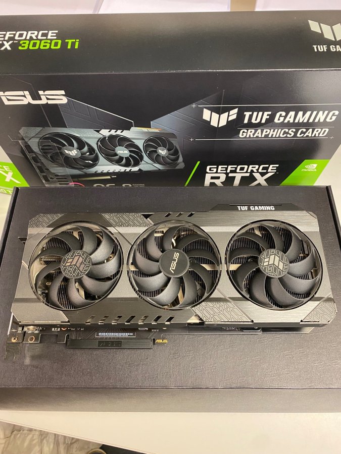 Asus TUF RTX 3060 Ti GPU i Nyskick Grafikkort