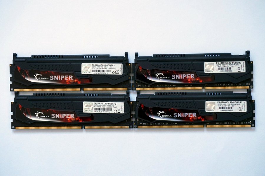 16GB (4x4GB) DDR3L-1600 125 V Gskill Sniper F3-12800CL9D-8GBSR2 1600MHz