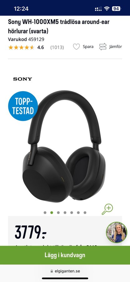 Sony WH-1000XM5 trådlösa NYSKICK