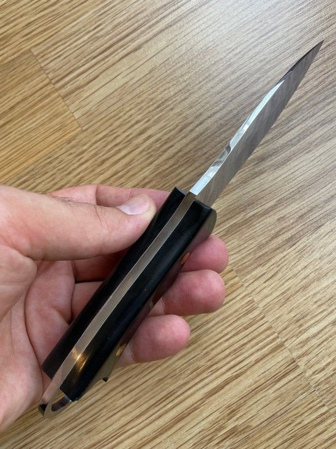 Puukko Knife N690 Steel - Maple Wood  Catalin Handle Bushcraft Knife Camping