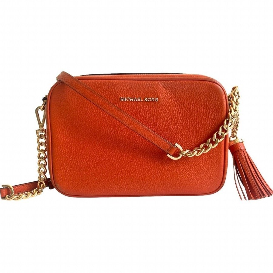 MICHAEL KORS JET SET ORANGE VÄSKA SKINNVÄSKA CROSSBODY CAMERA BAG SKINN /LÄDER