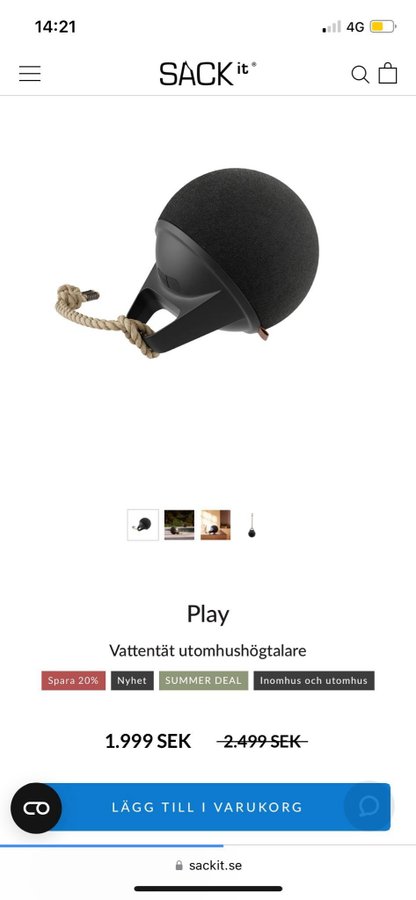 Play SACKit högtalare bluetooth