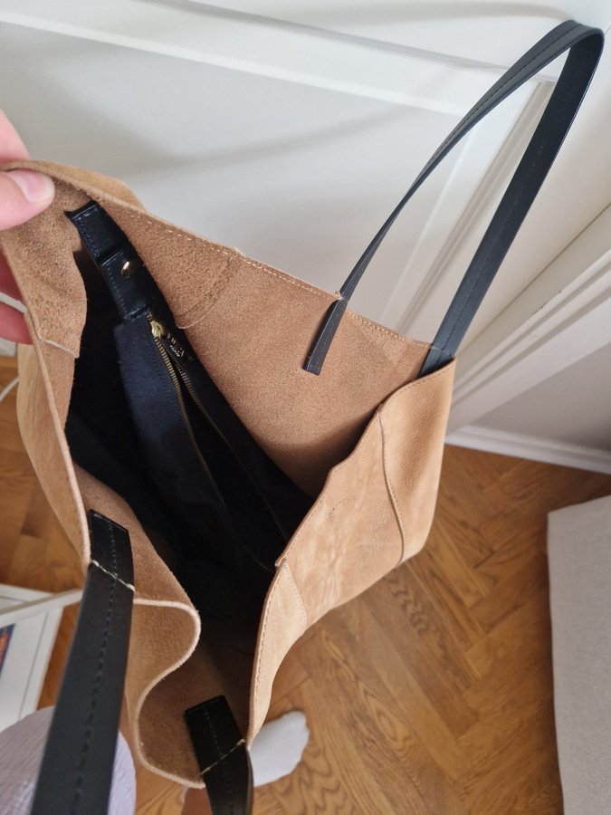 Wera Stockholm läderväska (väska handväska tote bag mocka skinn Åhléns)
