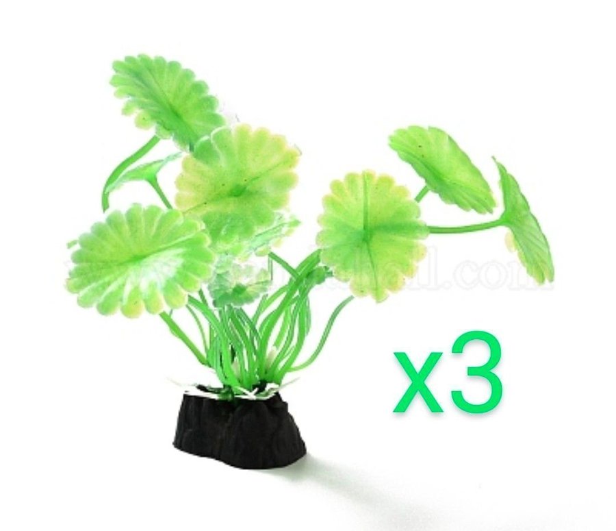 3 st Akvarieväxt i plast syntetisk planta artificiell blomma akvarie tillbehör