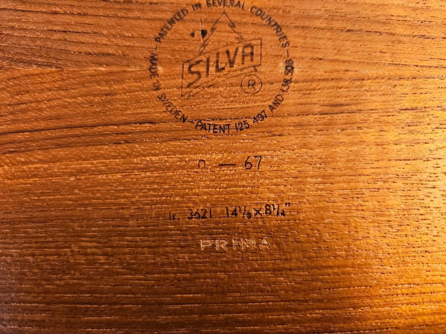 Teakbricka Teak Bricka silva vintage retro 1950 1960 tal