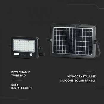 LED-Strålkastare 10W med Solcellspanel