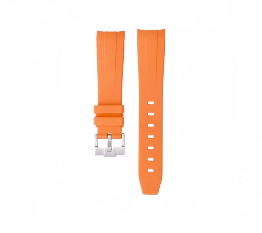 Klockband Gummi Curved 20mm - Orange