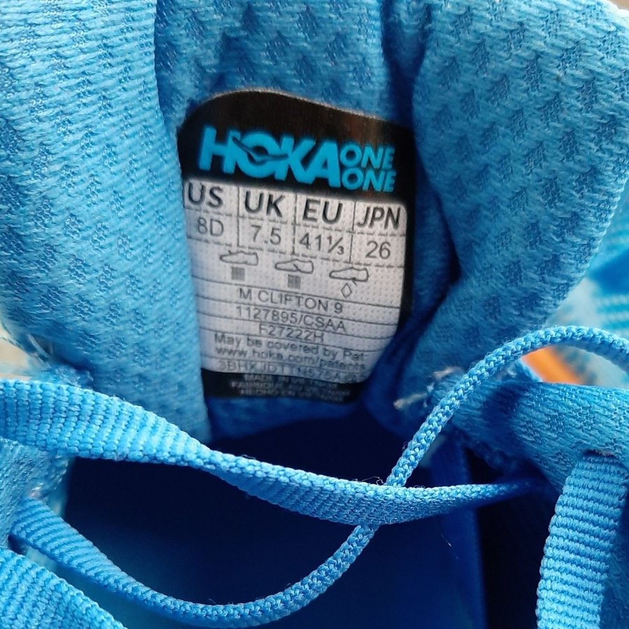 Hoka One One M Clifton 9 Löparskor Blå Hel Nya