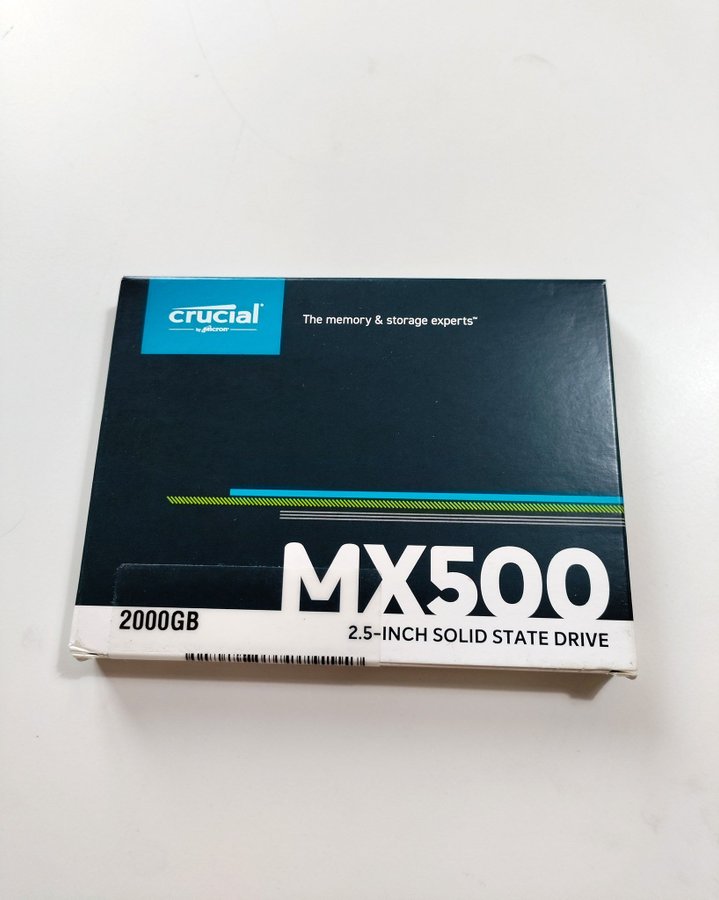 Crucial MX500 2000GB SSD - helt ny och oanvänd