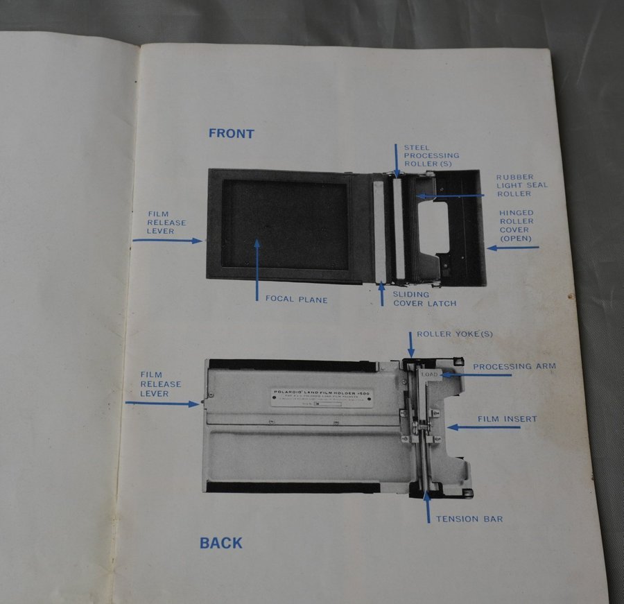 POLAROID 4X5 LAND FILM HOLDER Model 500