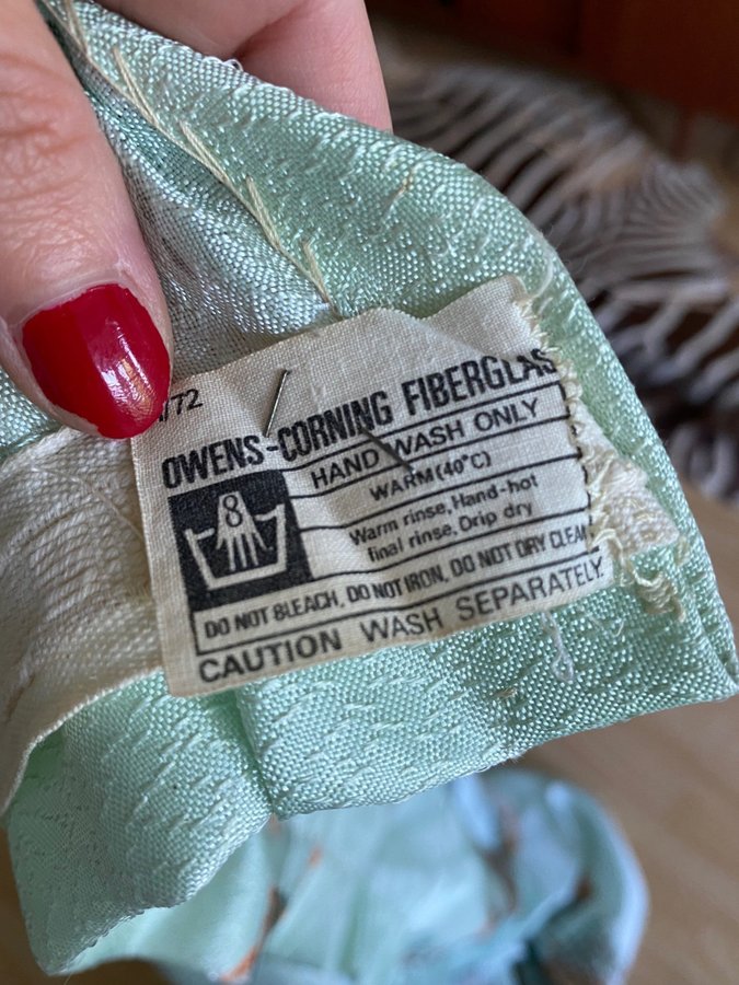 1950-tal 50-tal ATOMIC gardinpar gardiner tyg mintgrön USA mid century