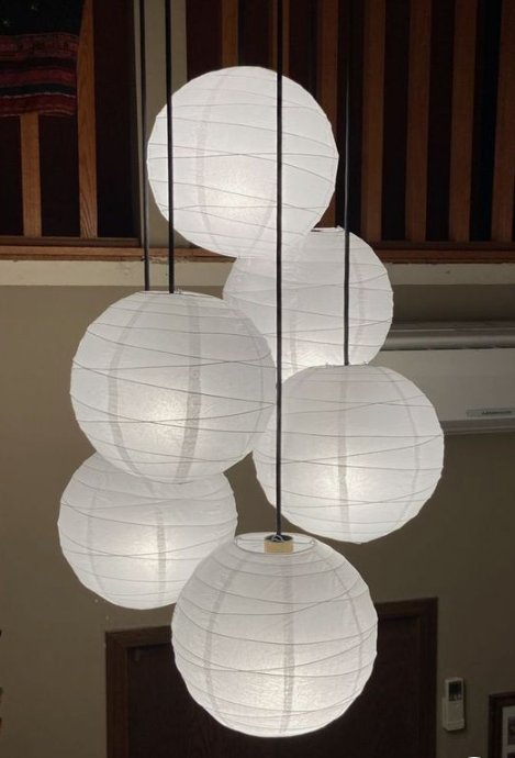 "BOA Peking" 3 st Taklampa vit spets rislampa Ø 30 Asiatisk stil Lampa Skärm Ny