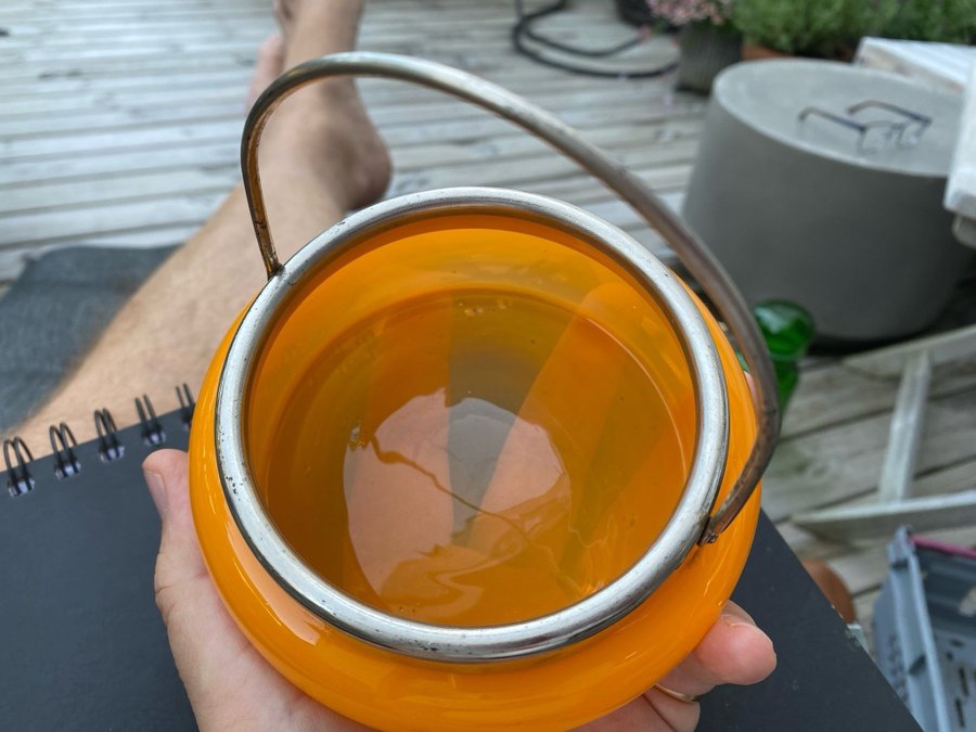 Fin Retro Glasskål Orange 70-tal