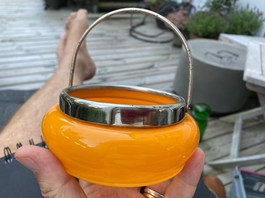 Fin Retro Glasskål Orange 70-tal