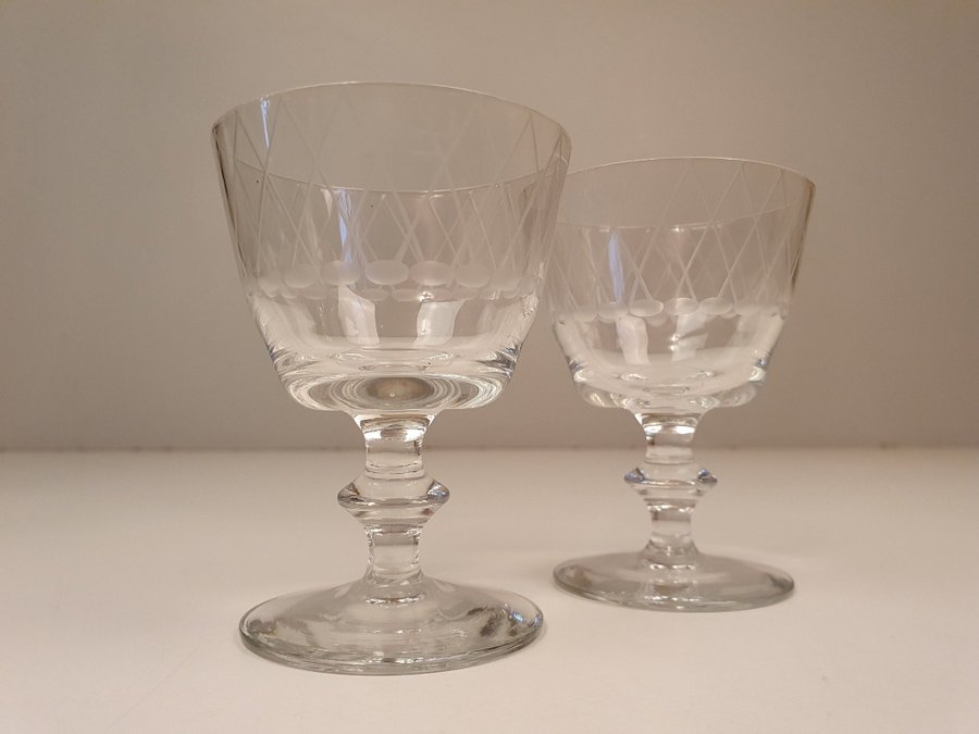 ** 2st retro Kosta Boda SICKAN glas Vicke Lindstrand likörglas