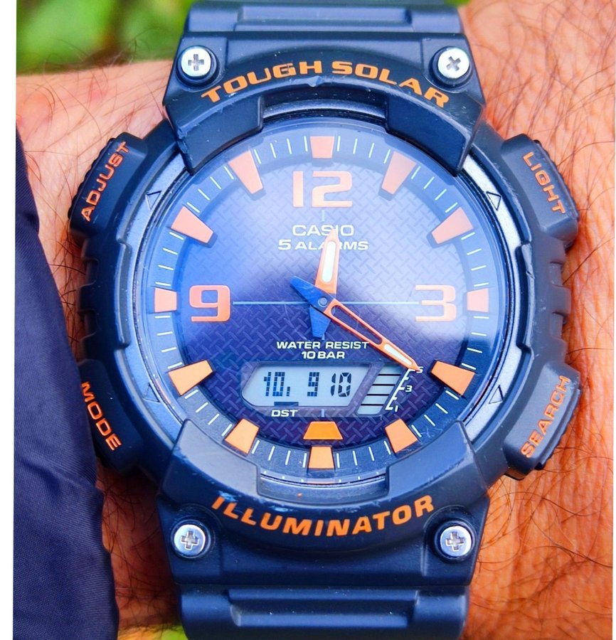 JDM tough and big orange casio solar from japan