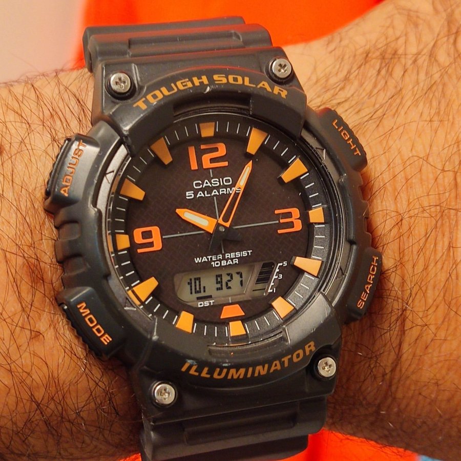 JDM tough and big orange casio solar from japan