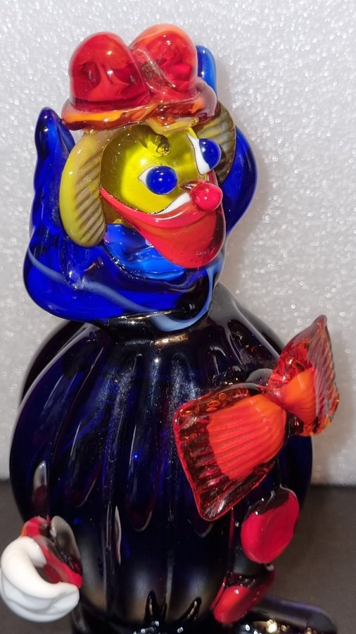 FIGURIN Clown Murano Glas Italien - Höjd 19 cm Italy