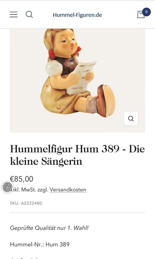 Hummel Goebel figurin i perfekt skick!