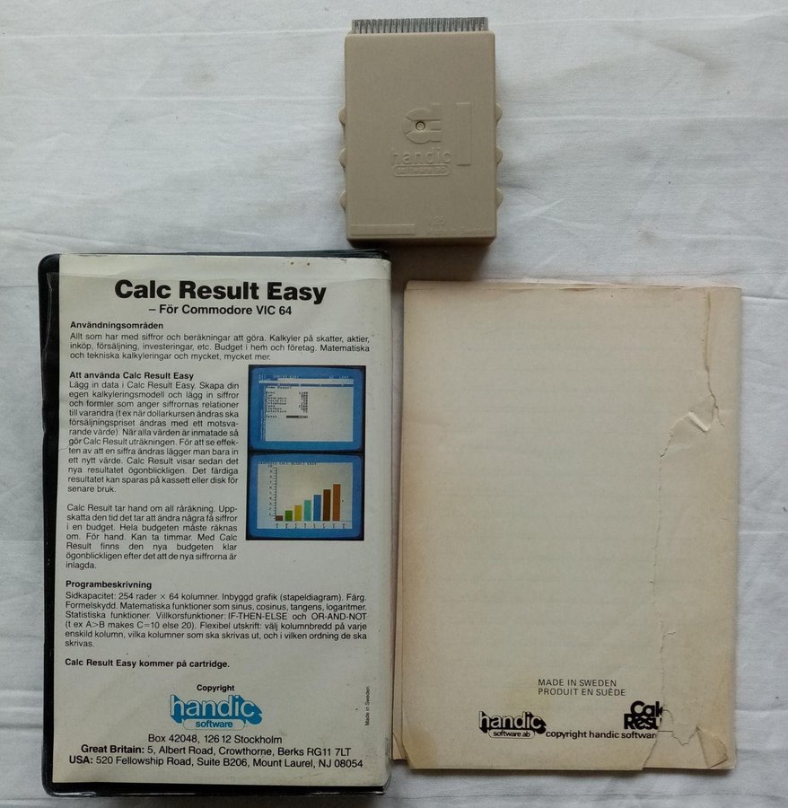 Calc Result Easy (Handic Software) Cartridge->TESTAD<- Commodore 64 / C64