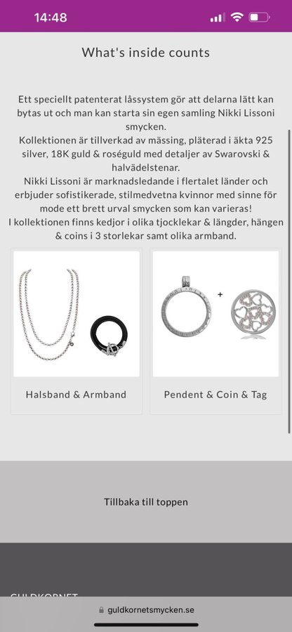 Nikki Lissoni halsband med utbytbar berlock