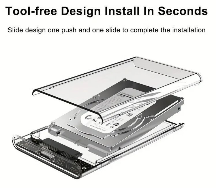 2 stycken Hårddisk USB Type-C 31 Gen2 SATA SSD/HDD-fodral