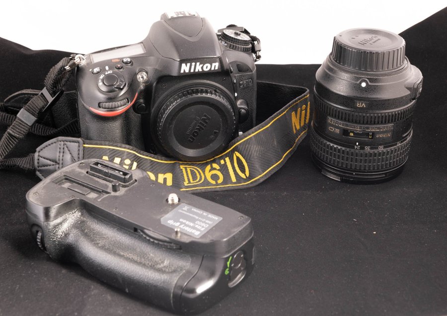 Nikon D610 med objektiv