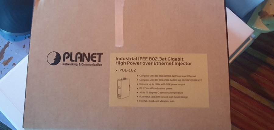 Planet Industrial IEEE 8023at Gigabit Poe Injector