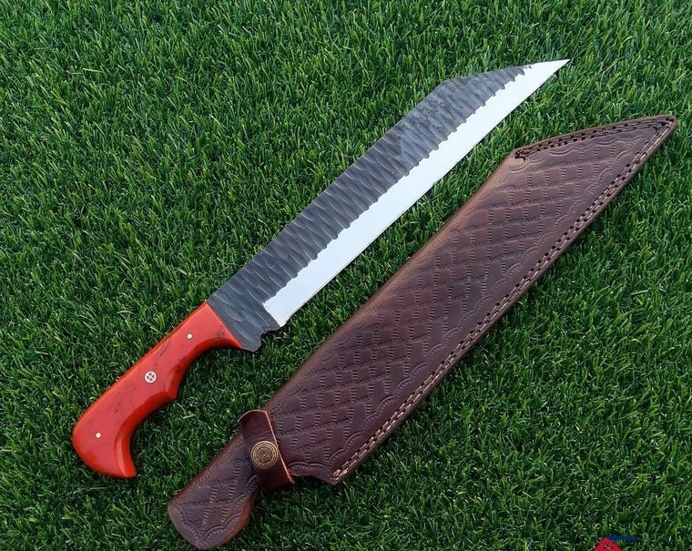 15 inches hand forged natural seax knife Bushcraft Knife Kitchen Knife