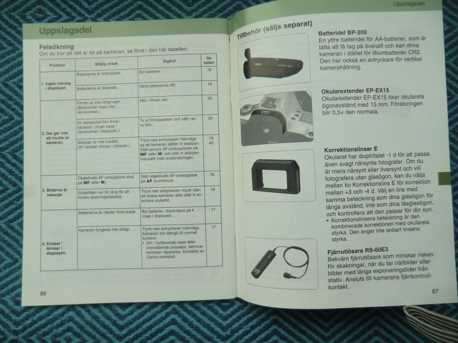 Canon Kamerainstruktioner  Manualer