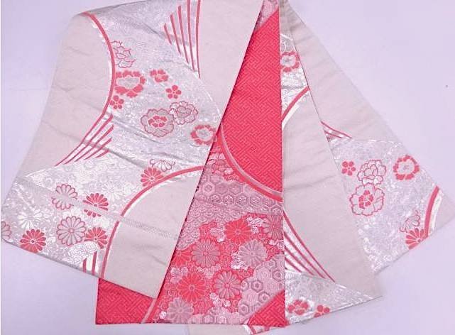 Äkta japansk vintage kimono Fukuro Obibältesidenreversibelelegantvävhållbar