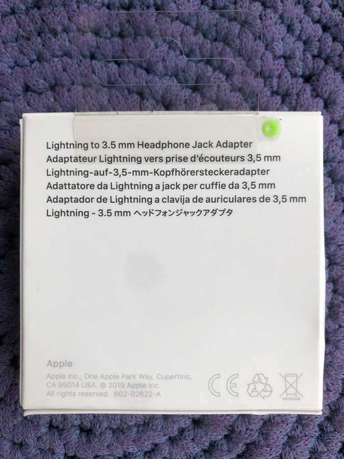 Apple Lightning till 35 mm-adapter för hörlurar