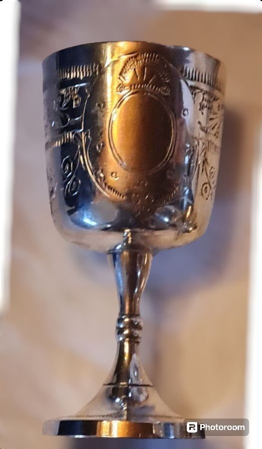 VACKRA Vintage Bägare 9 st silver bägare / vinglas antika