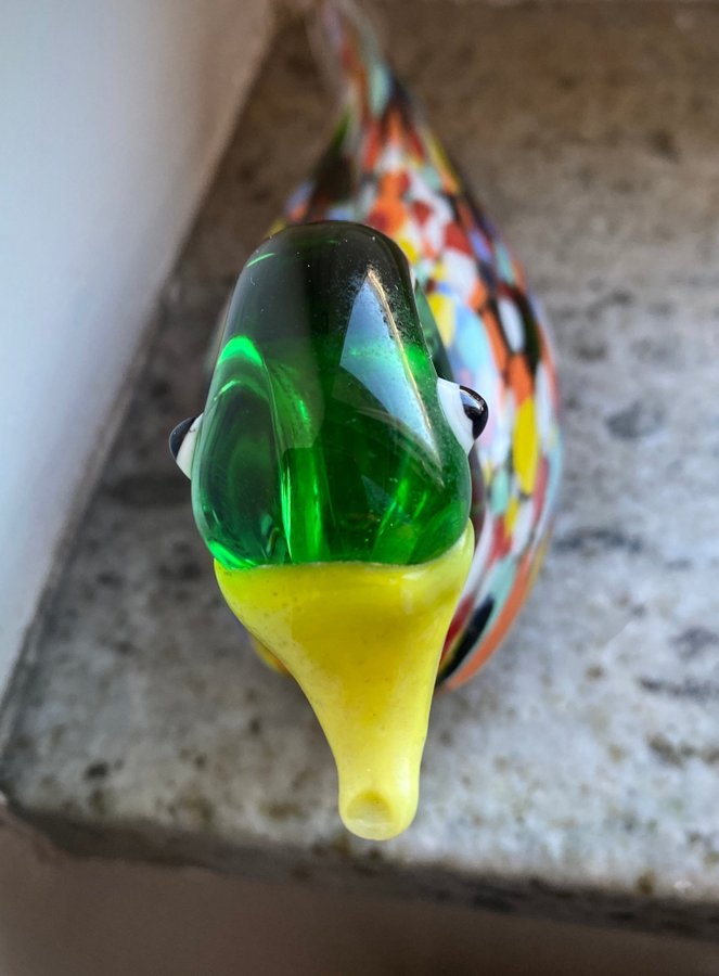 Vintage Murano art Glass Duck Figurine Mid-Century Italian konstglas