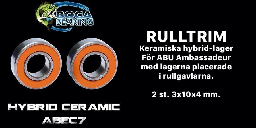 ABU Ambassadeur Rulltrim 3x10x4 ABEC 7 BOCA Ceramic Hybrid Orange Seal Bearing