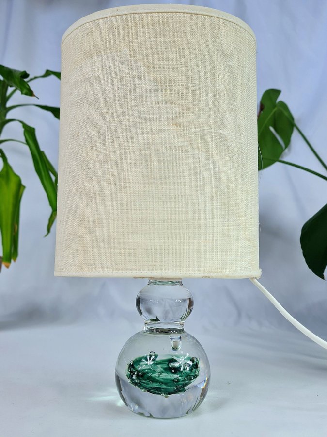 Konstglas Bordslampa NY EL 50-60 Talet Glasskulptur Vintage Lampa