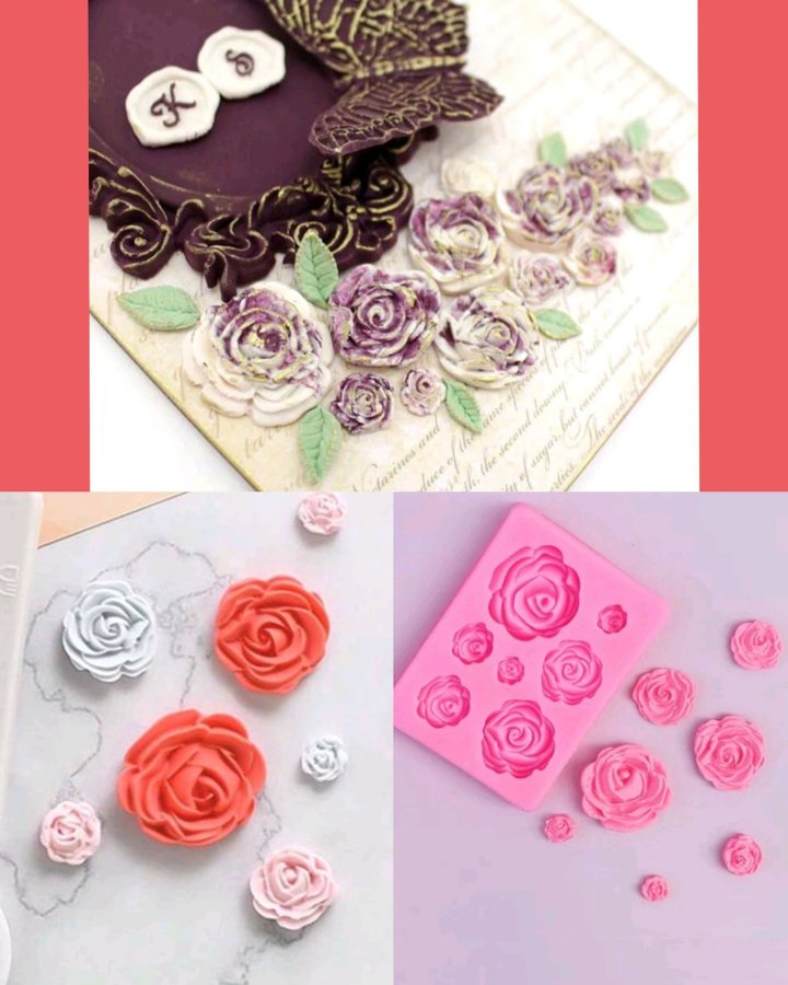 Silikonform med vackra rosor i olika storlekar Gör dekoration fort och enkelt