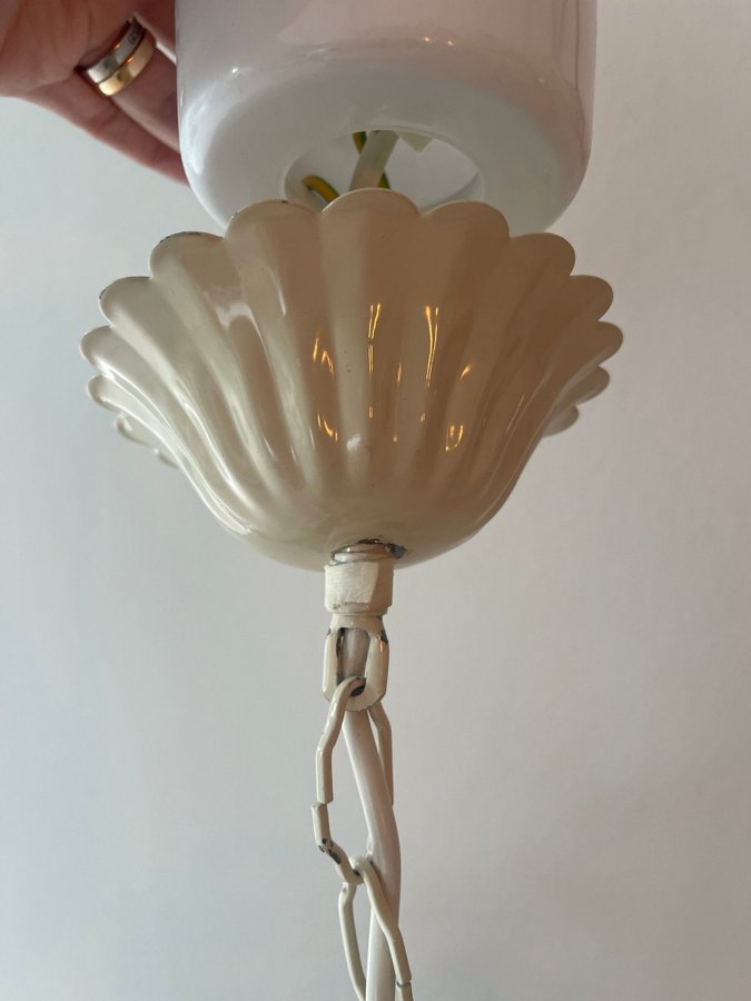 Vacker lampa med blommor - Italien ITALY italiensk - taklampa - vintage - retro